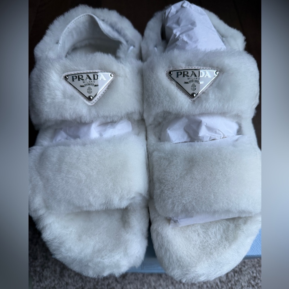 Prada Shearling Sandals Size 39